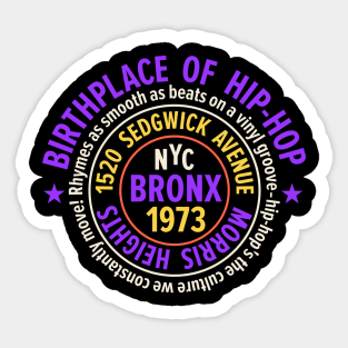 Bronx Hip-Hop - Celebrating 50 Years of Rhymes and Rhythms Sticker